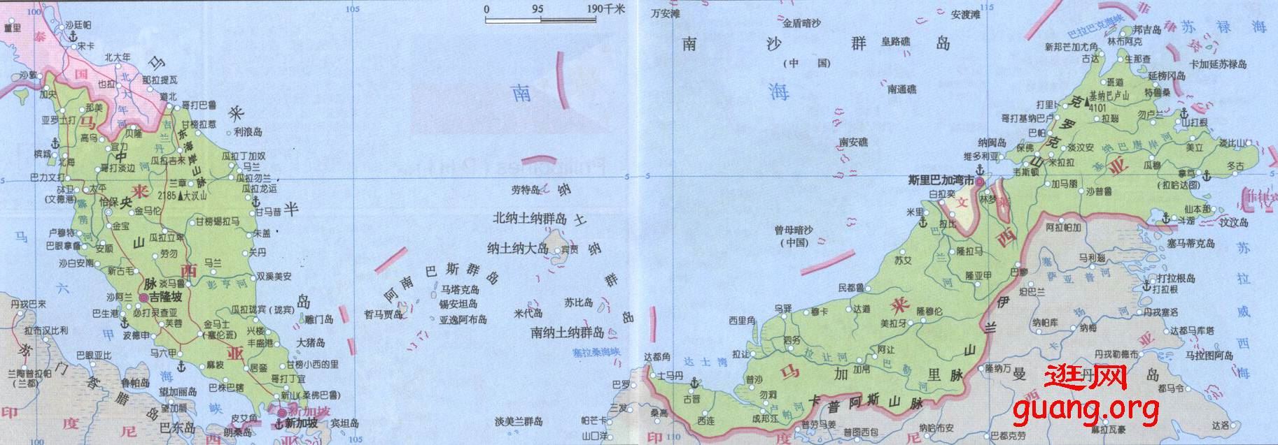 马来西亚地图,马来西亚地图高清中文版