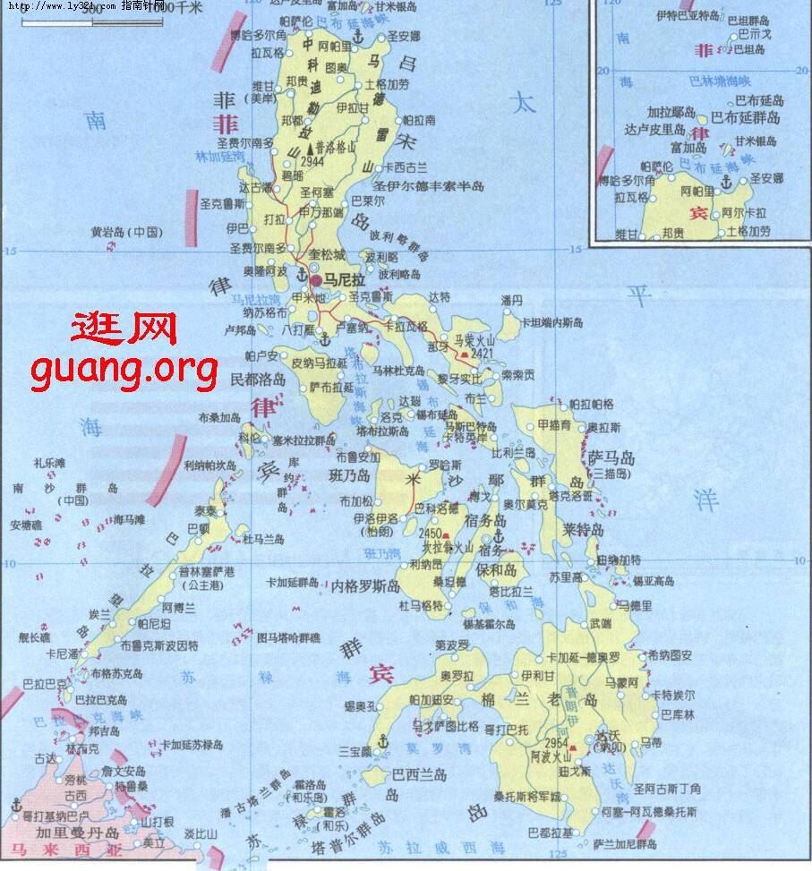 菲律宾行政区划地图,菲律宾地图高清中文版