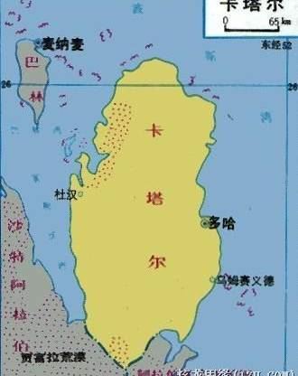 卡塔尔地理位置示意图,卡塔尔地图高清中文版