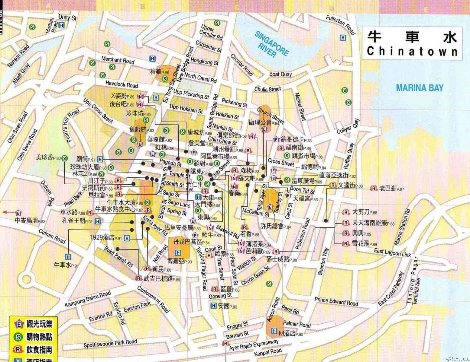 牛车水,新加坡地图高清中文版
