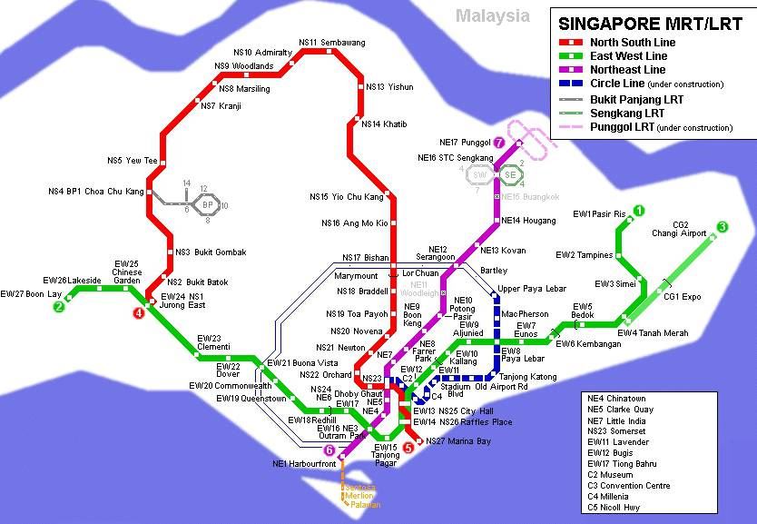新加坡地铁交通图,新加坡地图高清中文版