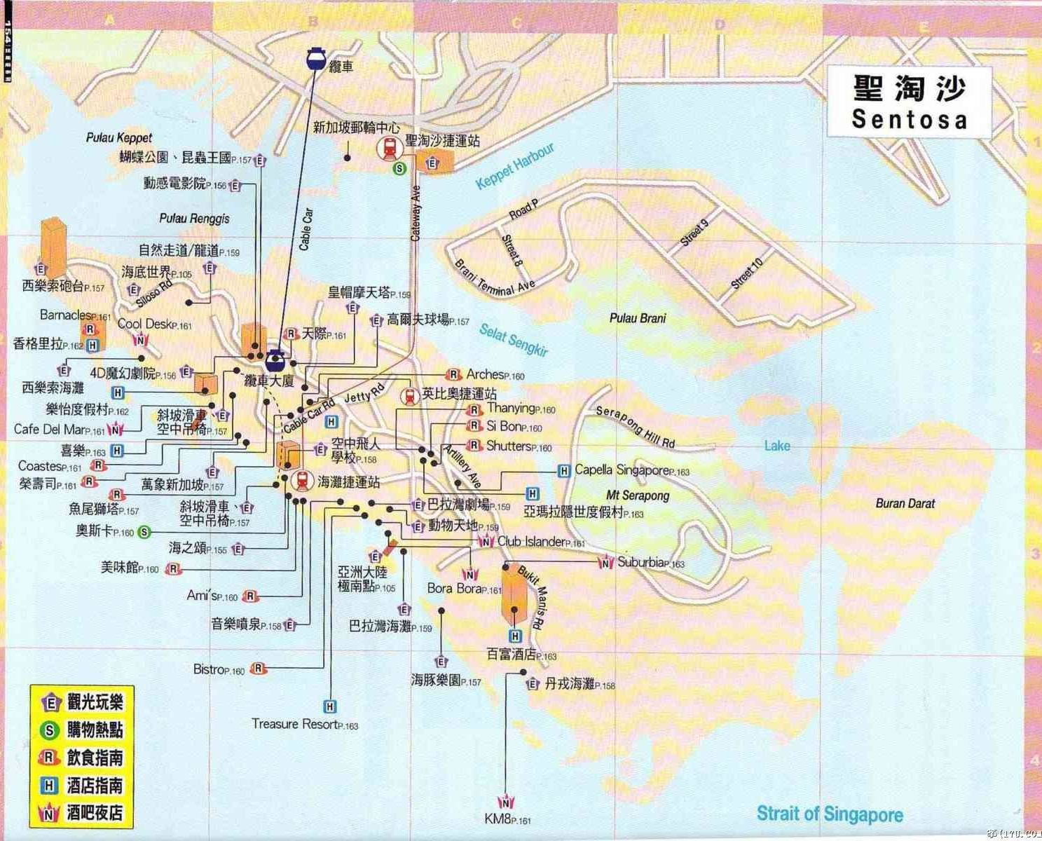 圣淘沙,新加坡地图高清中文版