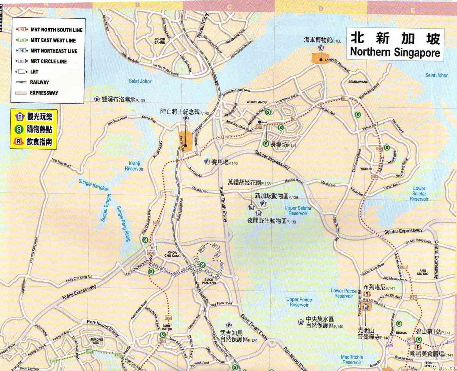 北新加坡,新加坡地图高清中文版