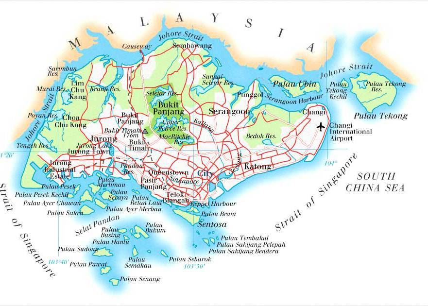 新加坡地形图,新加坡地图高清中文版