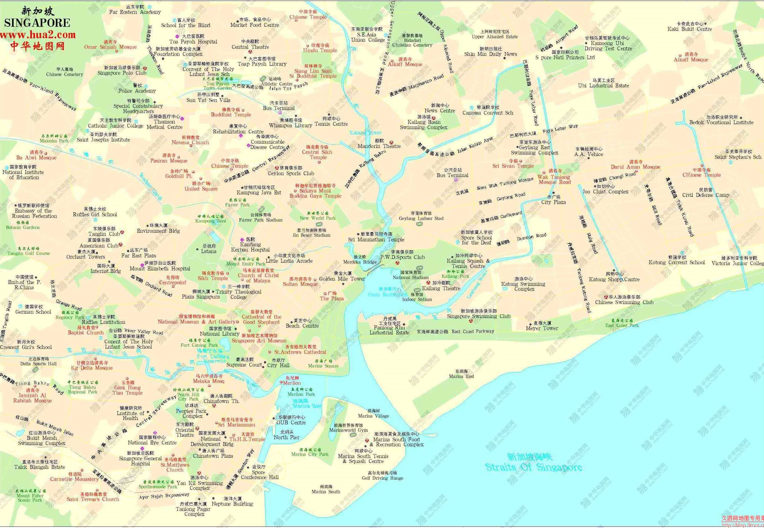 新加坡地图,新加坡地图高清中文版