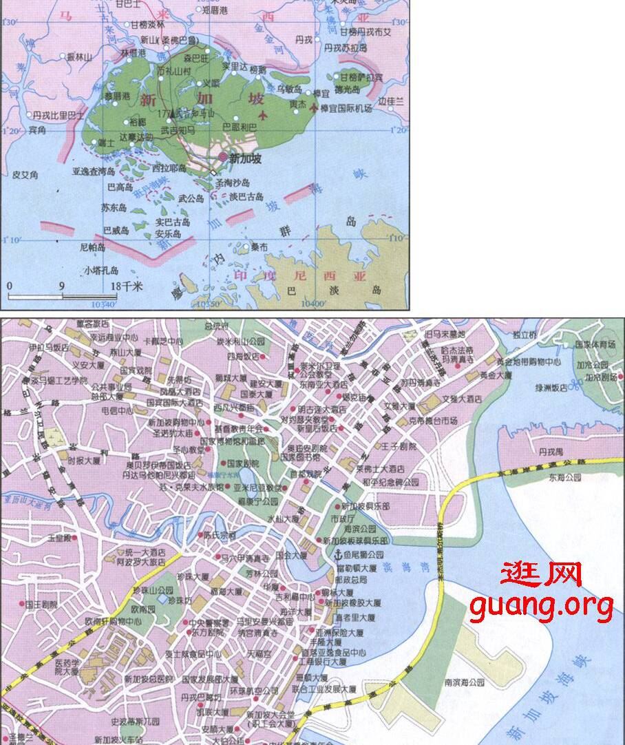 新加坡购物酒店分布地图,新加坡地图高清中文版