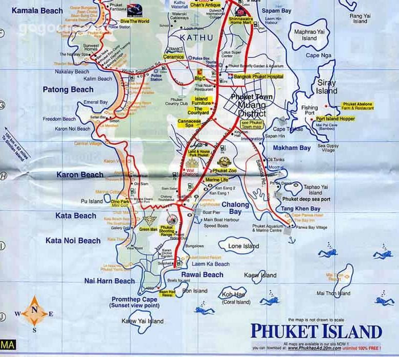 泰国普吉岛地图,泰国地图高清中文版