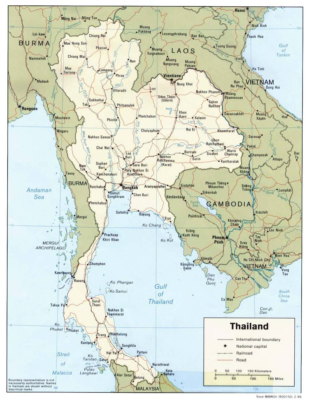 泰国地形图,泰国地图高清中文版
