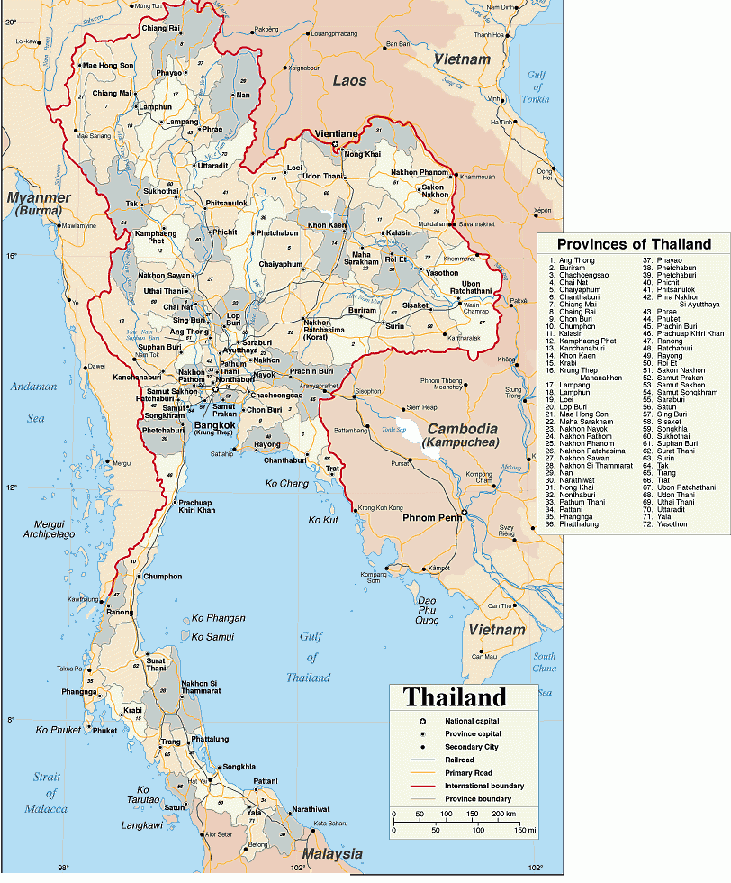 泰国地图,泰国地图高清中文版