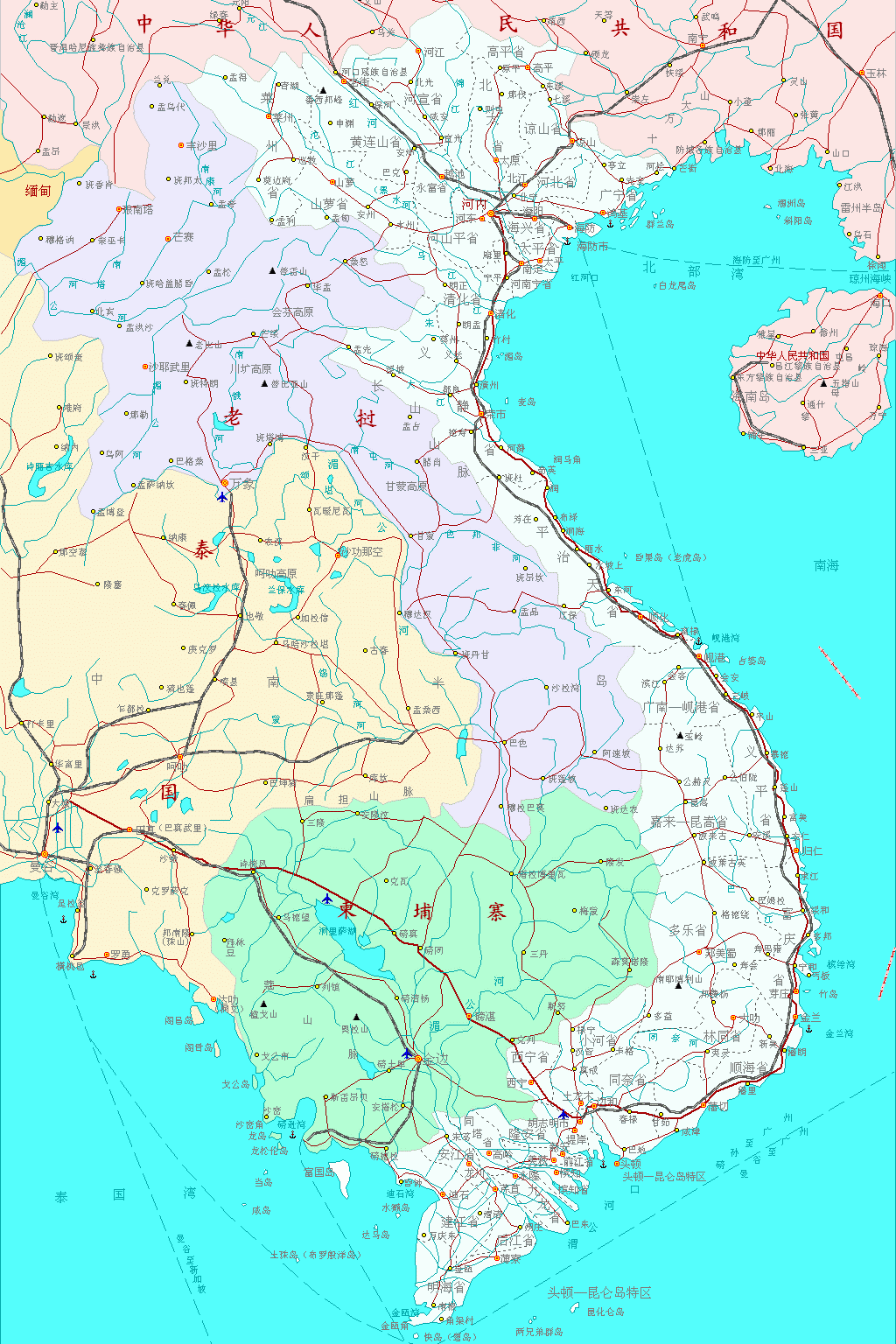 越南地图,越南地图高清中文版
