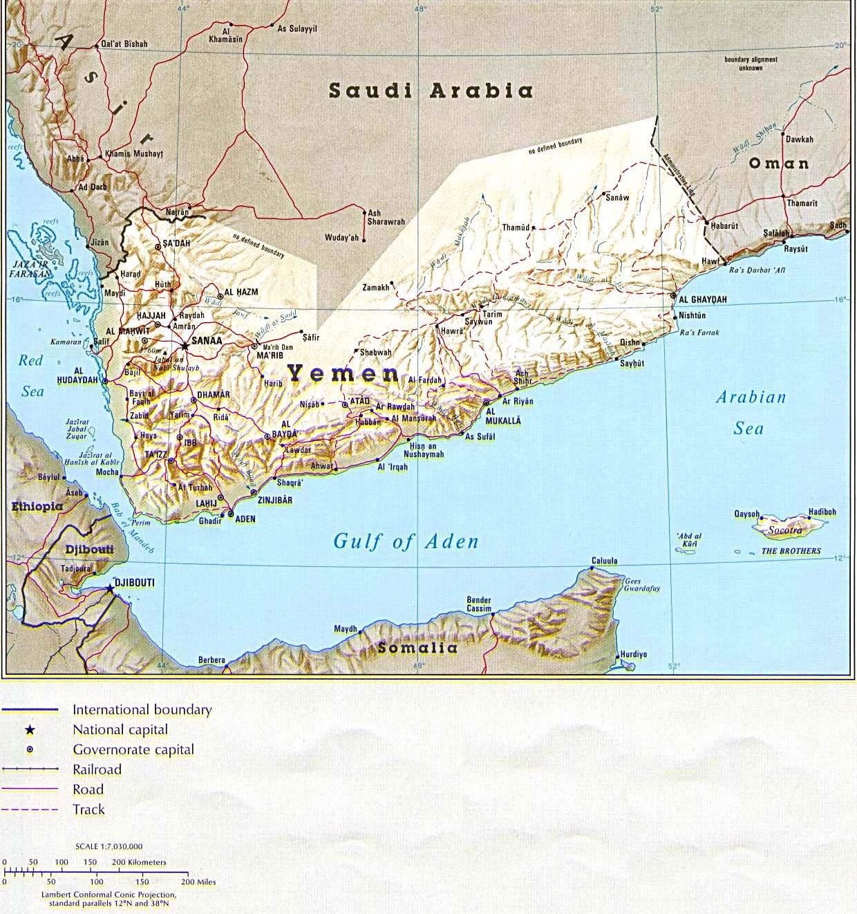 也门共和国地图,也门地图高清中文版