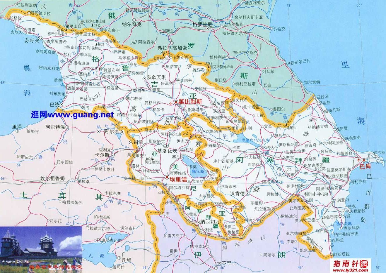 格鲁吉亚地理位置示意地图,格鲁吉亚地图高清中文版